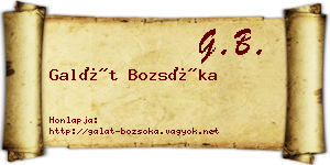 Galát Bozsóka névjegykártya